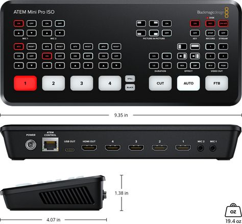 ATEM Mini Pro ISO & Streaming Bridge Announced - Newsshooter Blackmagic Design, Camera Gear, Equalizer, Color Correction, Video Editing, A 4, Bridge, Audio, Design