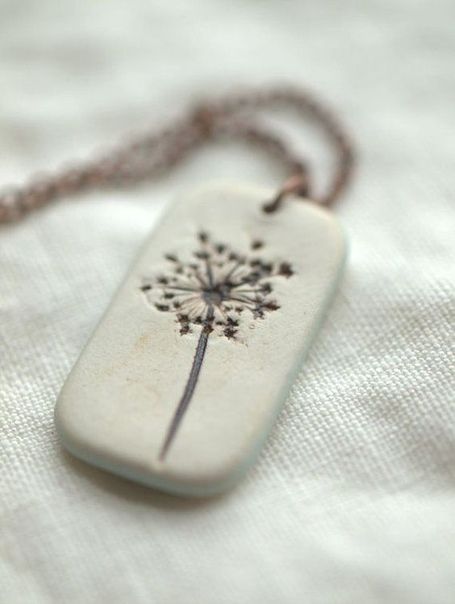 A Dandelion, Clay Ornaments, Porcelain Jewelry, Ceramic Jewelry, Diy Schmuck, Clay Ceramics, Ceramic Clay, Diy Clay, Polymer Clay Crafts