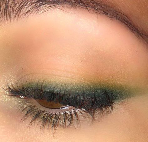 green smoked out winged liner #greeneyeliner #smokey #greeneyeshadow #makeup #beauty #mua #wingliner Green Accent Eye Makeup, Dark Green Simple Makeup, Dark Green Euphoria Makeup, Dark Green Homecoming Makeup, Sage Green Smokey Eye, Light Green Smokey Eye, Homecoming Makeup Green Dress, Green Winged Eyeliner, Eye Makeup For Dark Green Dress