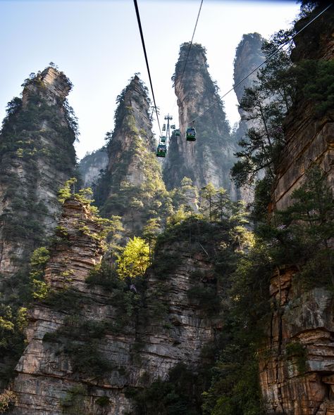 Cable car ride to the pillars in Zhang Jia Jie China! Wonderland Trail, Travel Wishlist, Cable Cars, Cable Car, Get Outdoors, China Travel, Luxury Holidays, Lifestyle Travel, Car Ride