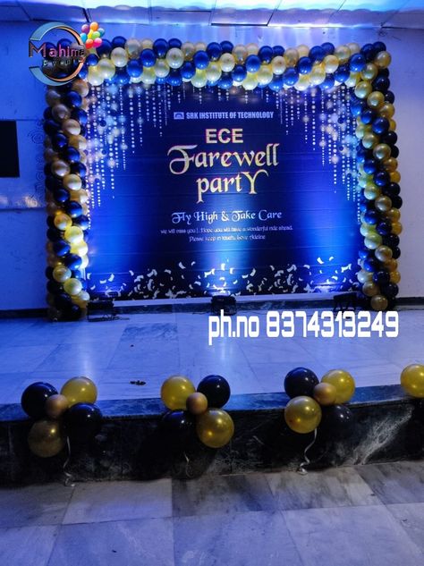 We do all type of balloon and flower decorations at reasonable prices ph no 8374313249,7660938321
.
#farewellparty #farewellpartydecor #fresherspartydecor #farewellpartyballoondecor Balloon Decorations For Farewell Party, Theme For College Event, Gifts For Freshers Party, Farewell Balloon Decoration, Stage Decorations For Freshers Party, Theme For Freshers Party In College, College Event Decor, Farewell Stage Decoration Ideas College, Decoration For Freshers Party