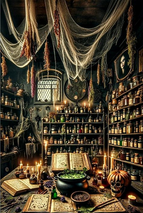 Wizard House Interior, New England Witch Aesthetic, Witch Coffee Shop, Witch Shop Aesthetic, Metaphysical Aesthetic, Witchy Library, Witch Cottage Interior, Witch Desk, Witches Hut