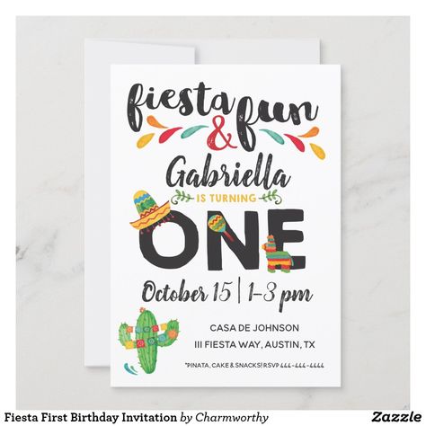 Fiesta First Birthday Invitation Fiesta First Birthday, Fiesta Birthday Invitations, Twin Birthday Parties, Fiesta Birthday Party, Halloween Birthday Invitations, Twins Birthday, 21st Birthday Invitations, Twins 1st Birthdays, Twin First Birthday