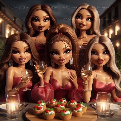 Happy National Best Friend day, Dollz! 🥹 You guys know how much I absolutely adore my friends, it’s no secret how much I love these girls. Through the good and the bad, I can’t count on much, but I can ALWAYS count on MY girls to come through 🫶🏻 Make sure you give them all a follow to fill your TL with sisterhood sorority vibes and, of course, the cutest artwork ever 👯‍♀️👯‍♀️👯‍♀️ Happy National Best Friend Day, Black Bratz, Friend Day, Cute Disney Characters, Black Bratz Doll, National Best Friend Day, Best Friend Day, Bratz Inspired Outfits, Conceptual Illustration