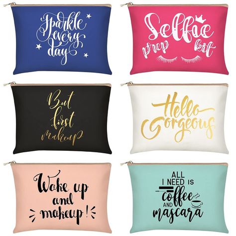 6 Pieces Funny Canvas Cosmetic Bag Makeup Cosmetic Pouch Letter Makeup Bag Multi Color Canvas Toiletry Bag Printing Pencil Bag Portable Cute Makeup Pouch for Women Girls Vacations Friends Cute Makeup Pouch, Canvas Cosmetic Bag, Girls Vacation, Bag Makeup, Pencil Bags, Makeup Pouch, Cosmetic Pouch, Cute Makeup, Printed Bags