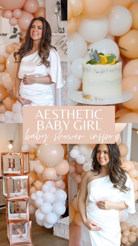 “A Lil Cutie On the Way” baby shower, aesthetic peach baby shower Baby Shower Aesthetic Girl, Neutral Baby Shower Dress, Fancy Baby Shower Ideas, Peach Baby Shower Ideas, Baby Shower Aesthetic, Cutie On The Way, Fancy Baby Shower, Baby Shower Neutral, Shower Aesthetic