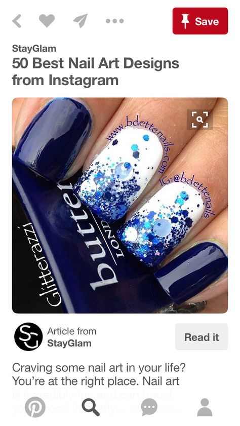 Blue Nail Art Designs, Dark Blue Nails, Blue Nail Art, Blue Nail Designs, Best Nail Art Designs, Super Nails, Blue Nail, Dark Nails, Instagram Nails