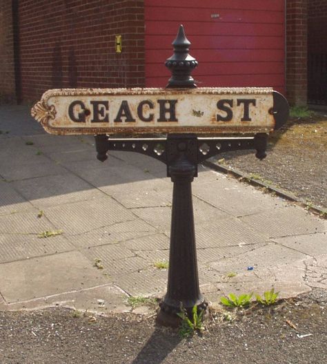 Old road sign in Birmingham Warwickshire England Old Road Signs, Prop Reference, Warwickshire England, Coloured Houses, City Signs, Modelling Ideas, First Flowers Of Spring, City Sign, Cottage Signs