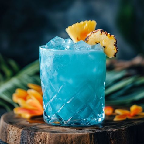 Tito's Blue Hawaiian Vodka Cocktail Here's a recipe for a refreshing Tito's Blue Hawaiian Vodka Cocktail, perfect for enjoying sunny days with its tropical flavors: Ingredients: 2 ounces Tito's Handmade Vodka 1-ounce blue curaçao 1 ounce coconut cream 2 ounces pineapple juice Pineapple slice for garnish Maraschino cherry for garnish Ice Instructions: Prepare the Cocktail: Fill a cocktail shaker with ice. Add Ingredients: Pour in Tito's Handmade Vodka, blue curaçao, coconut cream, and pineappl... Vodka Blue, Pineapple Cocktail, Pineapple Drinks, Vodka Cocktail, Pineapple Slices, Blue Curacao, Vodka Cocktails, Blue Hawaiian, Maraschino Cherry