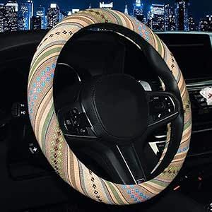 SHIAWASENA Car Steering Wheel Cover, Coarse Flax Cloth, Ethnic Style, Universal 15 Inch Fit, Anti-Slip Sweat-Absorbent (G#) Cute Steering Wheel Covers, Cute Steering Wheel, Car Wheel Cover, Car Accessories For Guys, Car Accessories Diy, Car Accessories For Girls, Car Steering Wheel Cover, Car Steering Wheel, Car Steering