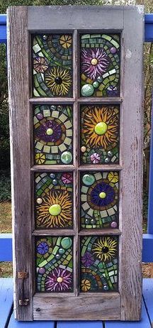 Stained glass mosaic window                                                                                                                                                      More Stained Glass Mosaic Window, Mosaic Window, Mosaic Windows, L'art Du Vitrail, Mosaic Garden Art, زجاج ملون, Mosaic Stained, Mosaic Madness, Art Mosaic