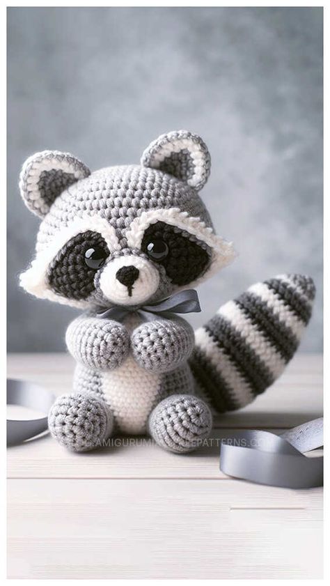 Amigurumi Raccoon Crochet Free Pattern Raccoon Pattern Crochet, Crochet Racoon Amigurumi Free Pattern, Crochet Raccoon Free Pattern, Racoon Crochet Pattern Free, Crochet Racoon Pattern Free, Crochet Chipmunk, Racoon Crochet, Crochet Racoon, Crochet Woodland Animals