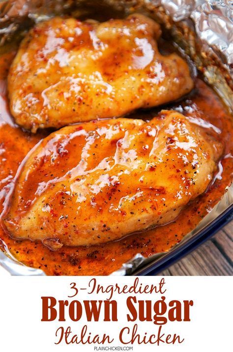 Brown Sugar Italian Chicken, Chicken Recipes Easy Quick, Brown Sugar Chicken, Italian Dressing Mix, Chicken Thigh Recipes Oven, Chicken Thigh Recipes Crockpot, Boneless Chicken Thigh Recipes, Plain Chicken, Chicken Thigh Recipes Baked