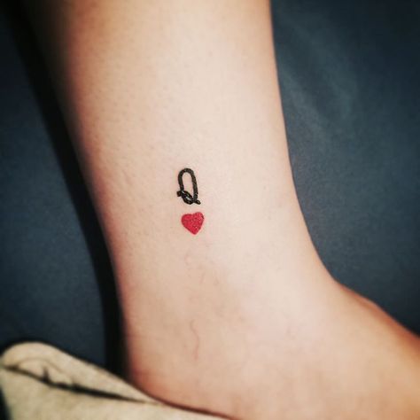 Queen Of Cards Tattoo, Love Tiny Tattoo, Queen If Hearts Tattoo, 4 Of Hearts Tattoo, Jack Of Diamonds Tattoo, Queen Hearts Tattoo, Queen Heart Tattoo, Queen Of Heart Tattoo, Queen Of Diamonds Tattoo