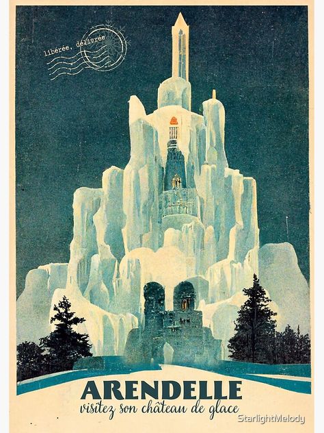 "Vintage Travel Poster Arendelle" Poster by StarlightMelody | Redbubble Frozen 2013, Travel Poster Design, Vintage Travel Poster, Souvenir Shop, Sensory Activities, Vintage Travel Posters, Vintage Vibes, Vintage Travel, Travel Poster