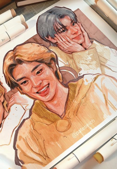 Jake Fanart, Enhypen Jake, Kpop Drawings, Arte Sketchbook, Book Art Drawings, Art Tutorials Drawing, Marker Art, Sketchbook Art Inspiration, Art Journal Inspiration