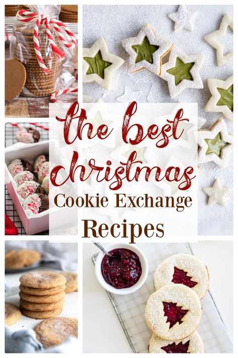 Holiday Cookie Exchange Recipes, Cookie Exchange Recipes Easy, Holiday Cookie Exchange Party, Cookie Swap Recipes, Peppermint Chocolate Chip Cookies, Christmas Cookie Exchange Recipes, German Christmas Cookies, Christmas Cookie Swap, Cookie Exchange Recipes