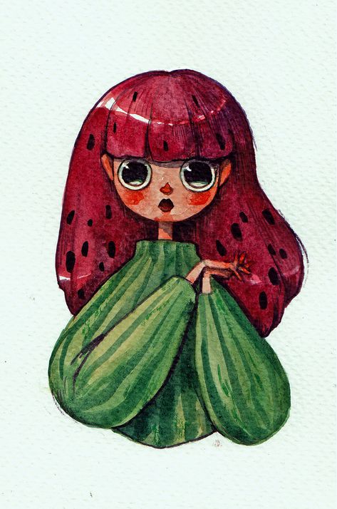 Watermelon Art Print, Watermelon Drawing, Watermelon Illustration, Watermelon Art, Animation Art Sketches, Watermelon Print, Illustration Art Drawing, Summer Watermelon, Hacks Videos