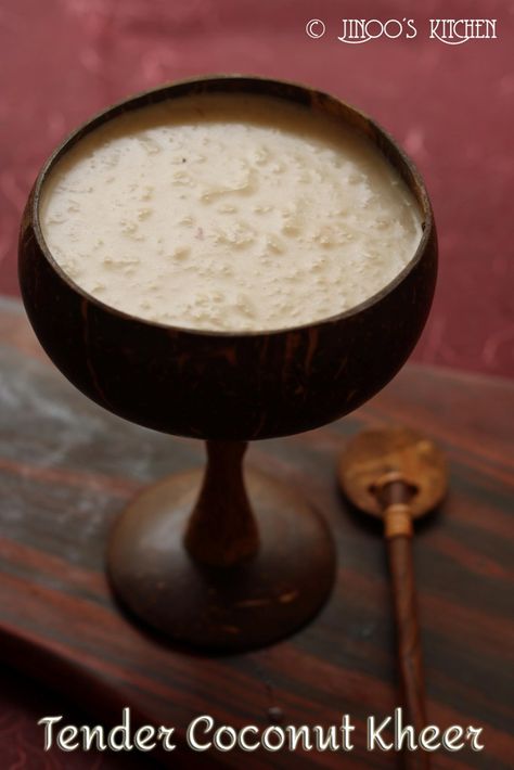 Tender coconut kheer | Elaneer payasam recipe  {no cook recipe} quick video: https://youtu.be/ljDjb6UBVLg detailed recipe: https://www.jinooskitchen.com/elaneer-payasam/ Elaneer Payasam, Payasam Recipe, Coconut Recipes Dessert, Easy Indian Dessert Recipes, Easy Indian Dessert, Tender Coconut, Kheer Recipe, Easy Sweets, Chocolate Recipes Homemade