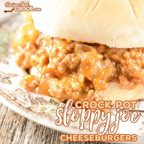 Crock Pot Sloppy Joe Cheeseburgers Crock Pot Sloppy Joe, Crockpot Recipes Healthy, Crock Pot Sloppy Joes, Breakfast Crockpot, Healthy Crock Pot, Breakfast Crockpot Recipes, Crock Pot Food, Cheeseburger Recipe, Sloppy Joes Recipe