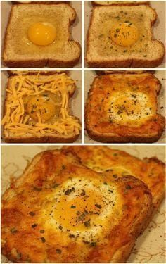 Baked Egg, Eggs Breakfast, Second Breakfast, Egg Toast, Breakfast Toast, Tater Tots, Cozy Kitchen, Oven Recipes, Idee Pasto Sano