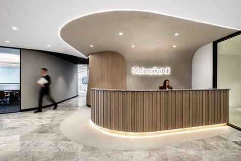 Office Reception Area Design, Reception Area Design, Curved Reception Desk, Office Reception Design, Office Reception Area, Reception Desk Design, Office Lobby, Hospital Interior, Dental Office Design