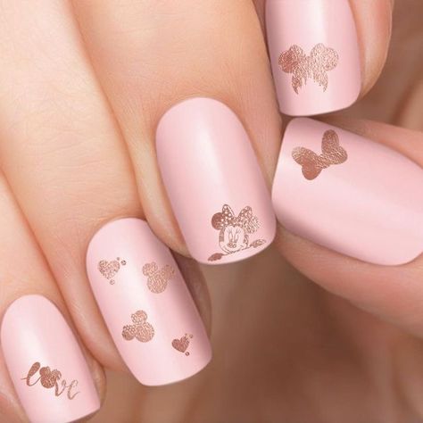 Short Nail Beds, Cuffin Nails, Disney Nail Decals, Disneyland Nails, Mouse Nails, Disney Nail Designs, Nail Tattoos, Mickey Mouse Nails, Disney Inspired Nails