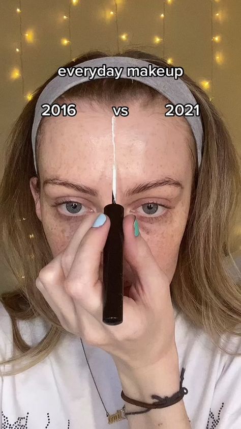 How I Did My Makeup In 2016 Vs 2021, Face Changing Makeup, Doing My Sisters Makeup, Pre Shower Makeup Ideas Funny, Makeup Challenge Ideas Fun, Makeup Then Vs Now, How To Make Makeup, Do My Makeup With Me, People Doing Makeup