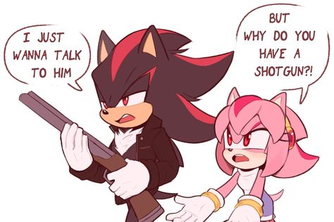 Toonsite (@MoonToonsy) on X Shadow And Amy Fanart, Shadow X Amy Fanart, Amy Rose X Shadow, Amy X Shadow, Amy And Shadow, Shadow X Amy, Maria The Hedgehog, Shadamy Comics, Sonic Comic