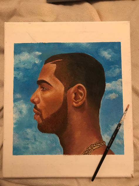 Drake Painting Canvases, Drake Album Cover Painting, Drake Painting Easy, Drake Nails, Drake Painting, Drake Drawing, Drake Art, Painted Vinyl Records, Painted Vinyl