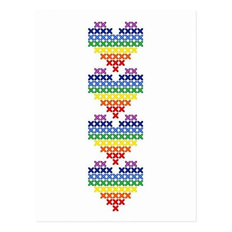 Cross stitched rainbow hearts Postcard #BeadingPatterns #SeedBeadPattern #SeedBeadPatternsAnimals #SeedBeadPatternsFlower Seashell Pictures, Tiny Cross Stitch, Rainbow Hearts, Small Cross Stitch, Cross Stitch Bookmarks, Cross Stitch Heart, Mini Cross Stitch, Beaded Cross Stitch, Cross Stitch Alphabet