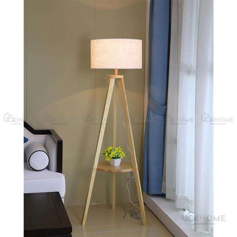 Muji Natural Wood Floor Lamp | CKHOME2U Cheap Floor Lamps, Diy Floor Lamp, Nordic Lamp, Natural Wood Flooring, Wooden Floor Lamps, Diy Lampe, Floor Lamp Bedroom, Wood Floor Lamp, Loft Decor