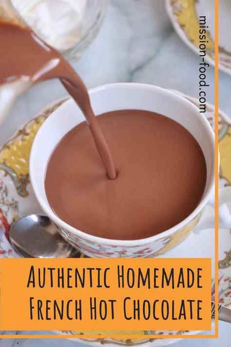 French Hot Chocolate Recipe, French Hot Chocolate, Sipping Chocolate, Hot Drinks Recipes, Drinking Chocolate, Hot Cocoa Recipe, Hot Chocolate Drinks, Cocoa Recipes, Tea Rooms