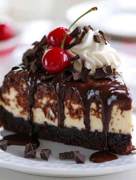 DeliciouSauce Hot Fudge Sundae Brownie Cheesecake, Summer Cheesecake Recipes, Summer Cheesecake, Fudge Topping, Hot Fudge Topping, Hot Fudge Sundae, Fudge Sundae, Cheesecake Layer, Wine Cake