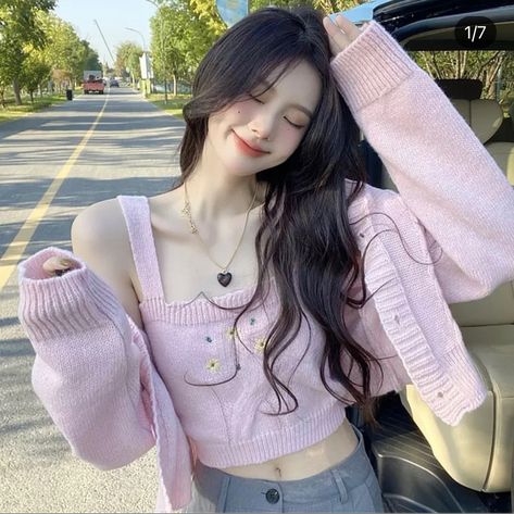 Outer Korea, Korean Crop Top, Cardigan Korean Style, Ootd Korean Style, Ootd Korean, Cardigan Korean, Outer Cardigan, Style Crop Top, Cardigan Crop