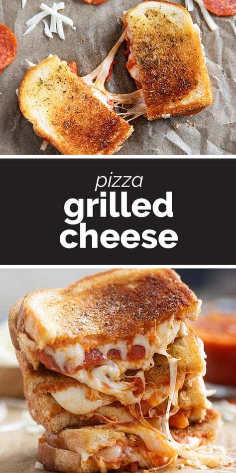 Pepperoni Pizza Grilled Cheese, Pepperoni Grilled Cheese, Grilled Cheese Pizza, Quick And Easy Weeknight Dinners, Pizza Grilled Cheese Sandwich, Recipe For Pizza, Easy Grilled Cheese, Asian Steak Bites, Grill Cheese