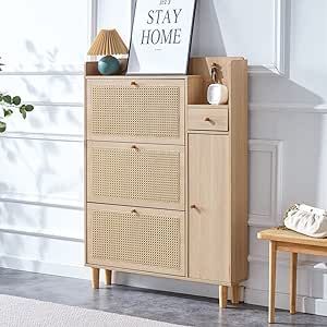 Rattan Shoe Cabinet, Small House Furniture, Interior Themes, Modern Storage Cabinet, Bedroom Dressing Table, Wooden Shoe, Mdf Frame, Household Organization, Elegant Furniture