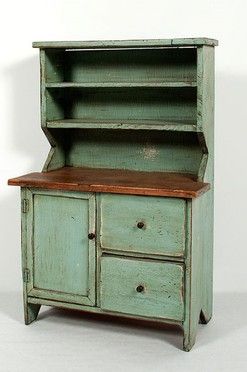 Furniture: Children's; Cupboard, Step-Back, Green Paint, Open Shelves, 2… Step Back Cabinet Antiques, Primitive Cupboards 2 Open Shelves, Stepback Cupboard Antique, Antique Primitive Cupboards, Side Boards, Primitve Display Cabinet, Hoosier Cabinet, Antique Cupboard, Pie Safe