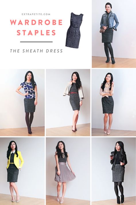 Wardrobe Staples Series: Styling a Sheath Dress Sheath Dress Outfit, Mode Tips, Extra Petite, Moda Chic, Clothes And Shoes, Professional Attire, Black Sheath Dress, Elegantes Outfit, Business Outfit