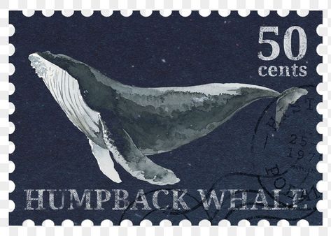 Stamp Aesthetic, Mushroom Stamp, Sticker Transparent Background, Whale Illustration, Postage Stamp Design, Sticker Transparent, Aesthetic Journal, Vintage Png, Postage Stamp Art