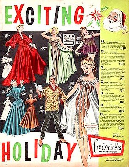 Frederick's of Hollywood - Christmas catalog - circa 1950s Hollywood Christmas, 1960s Lingerie, Glamorous Christmas, Swear Words, Frederick’s Of Hollywood, Vintage Illustration Art, Vintage Inspired Christmas, Sewing Things, Fredericks Of Hollywood