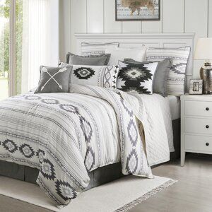 Foundry Select Bowden Comforter Set | Wayfair Southwestern Comforter, Rustic Bohemian Bedroom Decor, Rustic Comforter Sets, Southwest Bedding, Southwestern Throw Pillows, Southwestern Bedroom, Southwestern Bedding, Western Bedrooms, Full Comforter Sets