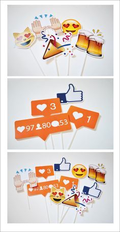 PHOTO PROPS. Iconos Sociales. Emoji. Instagram. Facebook #photoprops #party #photobooth #wedding #emoji #facebook #instagram Instagram Photobooth Ideas, Social Media Birthday Party Ideas, Photobooth Props Ideas, Instagram Party Ideas, Pyjama Party Invitation, Soirée Pyjama Party, Emoji Props, Photo Props Ideas, Wedding Emoji