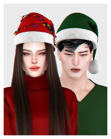 Sims 4 Christmas Cc, Cute Christmas Presents, New Years Hat, Sims 4 Family, Christmas Hair Accessories, Holiday Hats, Sims 4 Toddler, Sims 4 Cc Packs, Sims Hair