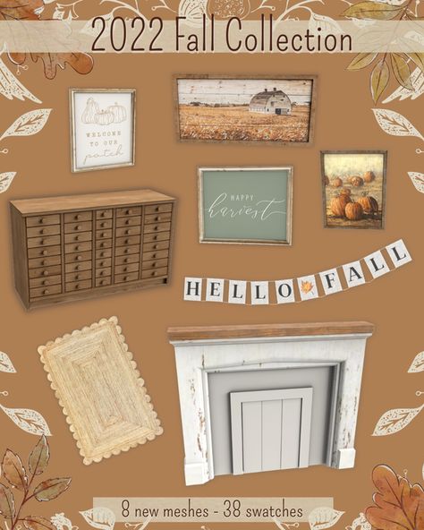 Gilmore Girls House, Sims 4 Game Packs, Fall Furniture, Sims 4 Cc Folder, Sims House Design, Fall Deco, Sims 4 Cc Furniture, Sims 4 Mods Clothes, Fall Wall Art