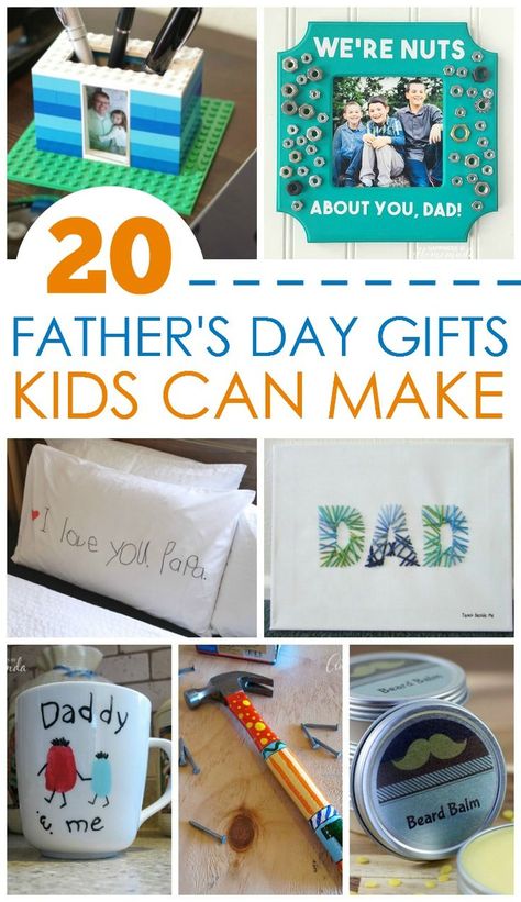 20 Father's Day Gifts Kids Can Make #fathersday Gifts For Kids To Make, Homemade Gifts For Dad, Gifts Kids Can Make, Kids Fathers Day Gifts, Fathers Day Gifts From Kids, Fathers Day Gifts Ideas, Homemade Fathers Day Gifts, Gifts From Kids, Diy Easter Gifts