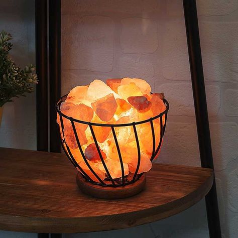 Air Purifier Benefits, Basket Lamp, Himalayan Rock Salt Lamp, Fire Effect, Rock Lamp, Salt Rock Lamp, Himalayan Rock Salt, Natural Air Purifier, Fire Basket