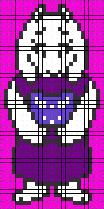 Toriel Undertale Perler Bead Pattern Undertale Pixel Art, Pixel Tattoo, Toriel Undertale, Hanya Tattoo, Modele Pixel Art, Pixel Art Templates, Pixel Drawing, Geek Crafts, Hama Bead