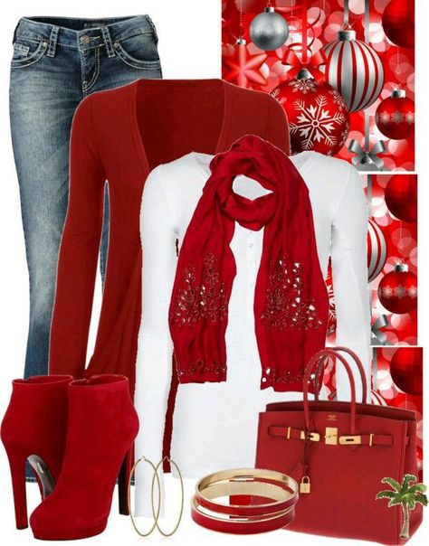 Red and White outfit Casual Christmas Party, Casual Christmas Party Outfit, Cute Christmas Outfits, Girls Christmas Outfits, Christmas Party Outfit, Christmas Party Outfits, Christmas Outfits, Christmas Fashion, Looks Style