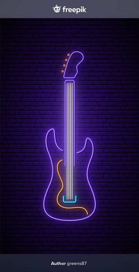 Guitar Neon Sign, Neon Guitar, Music Abstract, Music Room Design, Led Flex, Neon Abstract, Flex Design, Neon Light Art, Room Music